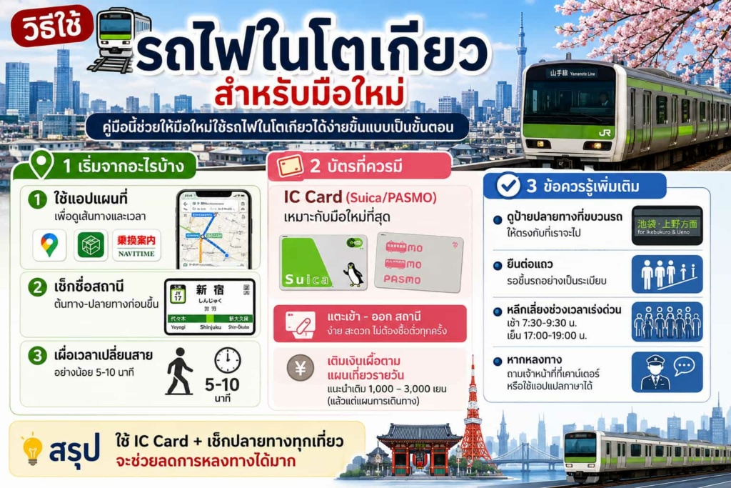 วิธีใช้รถไฟโตเกียว