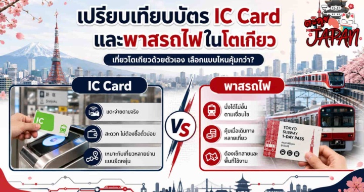 เปรียบเทียบบัตร IC Card และพาสรถไฟในโตเกียว